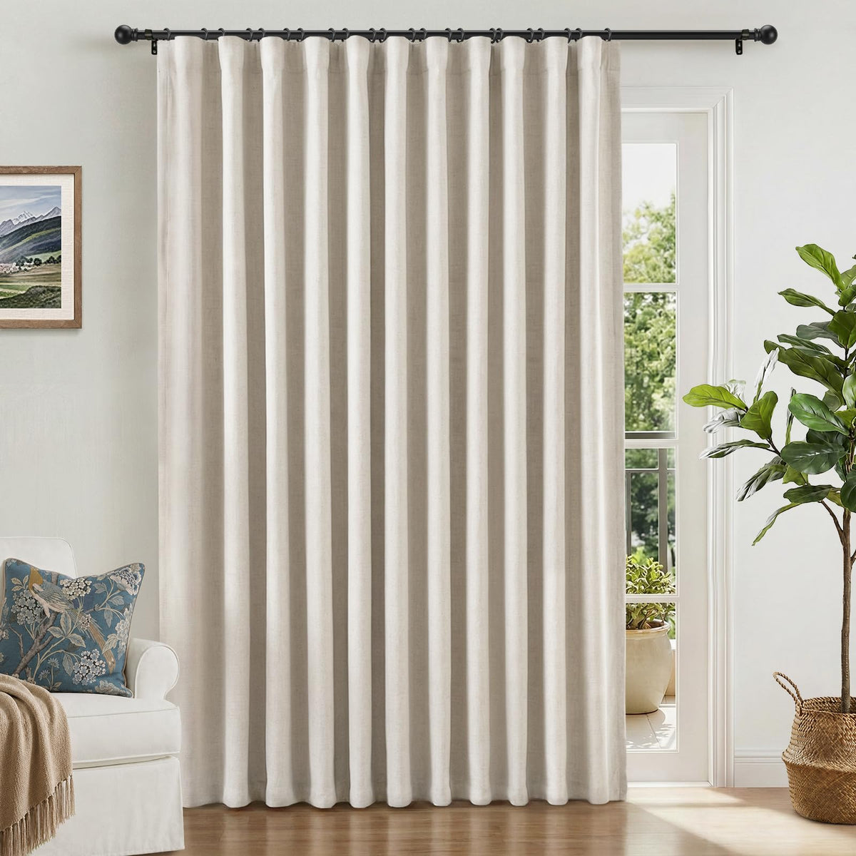 INOVADAY 100% Blackout Curtains for Bedroom Black Out Curtains 84 Inch Long