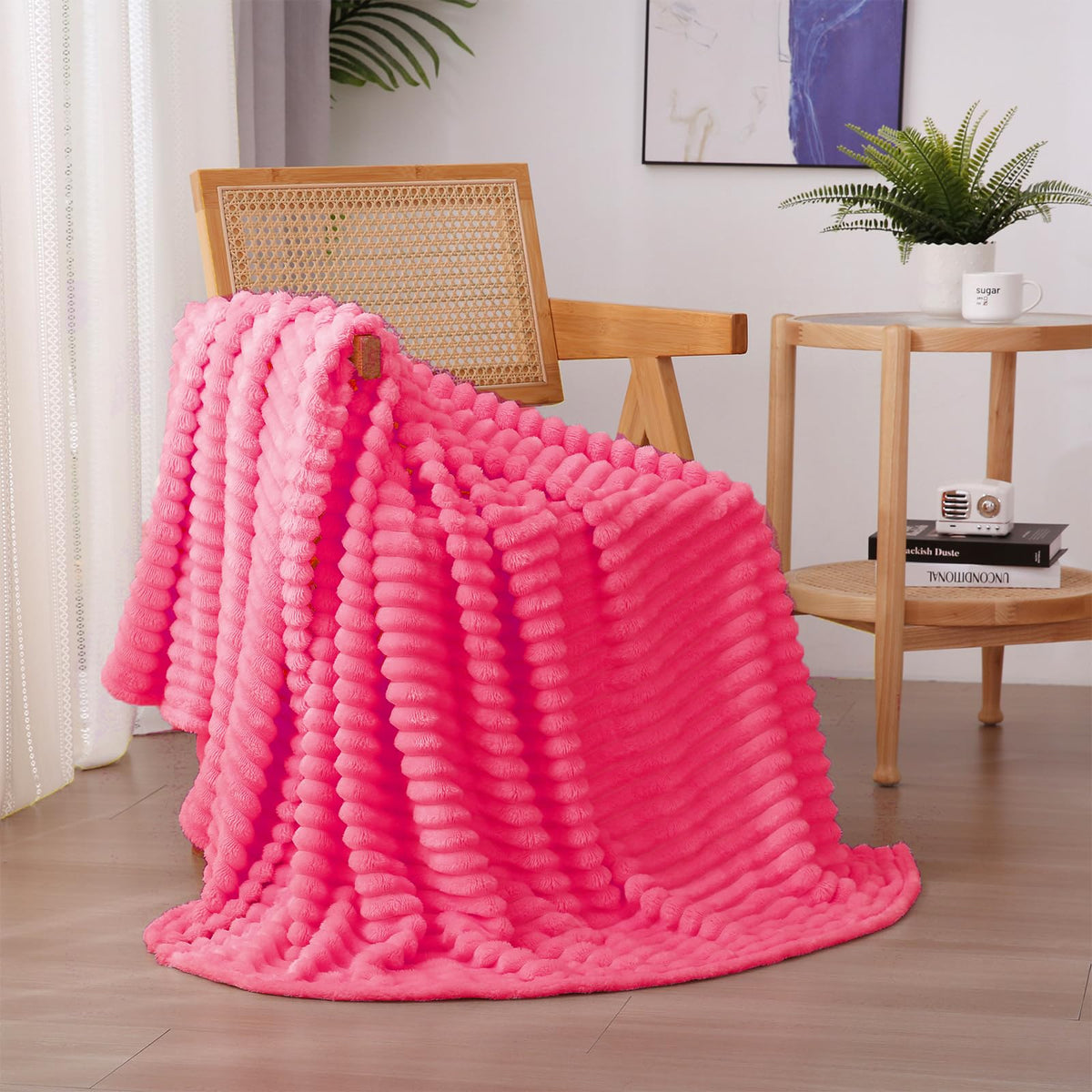Sage Green Fleece Throw Blanket 50”×60” for Couch Sofa Livingroom