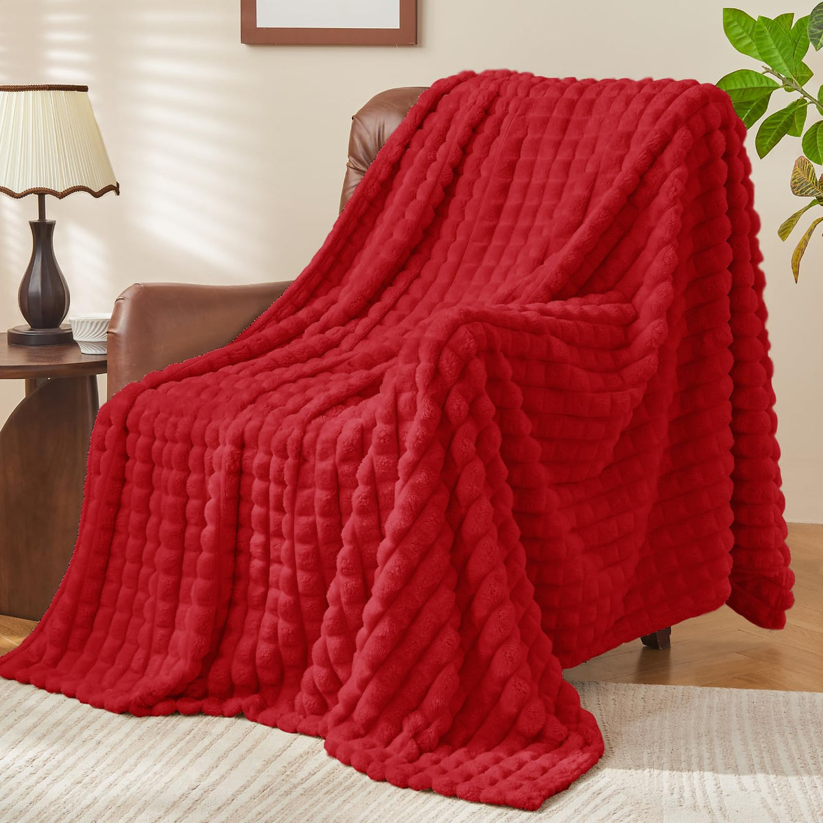 BEDELITE Buffalo Plaid Flannel Fleece Throw Blanket for Couch