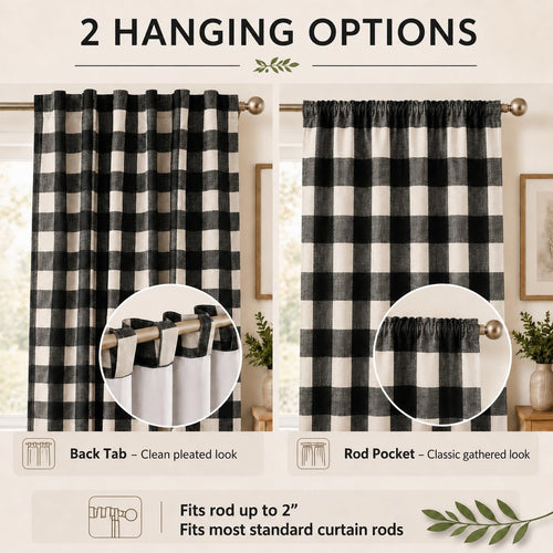 Blackout Curtains for Bedroom, Buffalo Plaid Curtains for Living Room