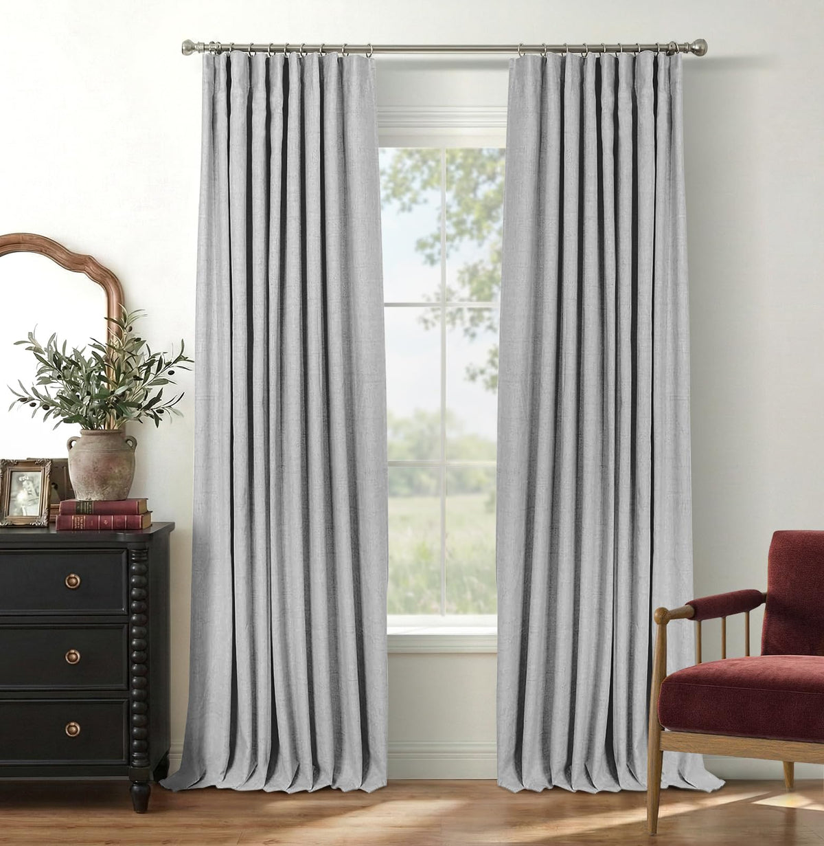 INOVADAY 100% Blackout Curtains for Bedroom Black Out Curtains 84 Inch Long