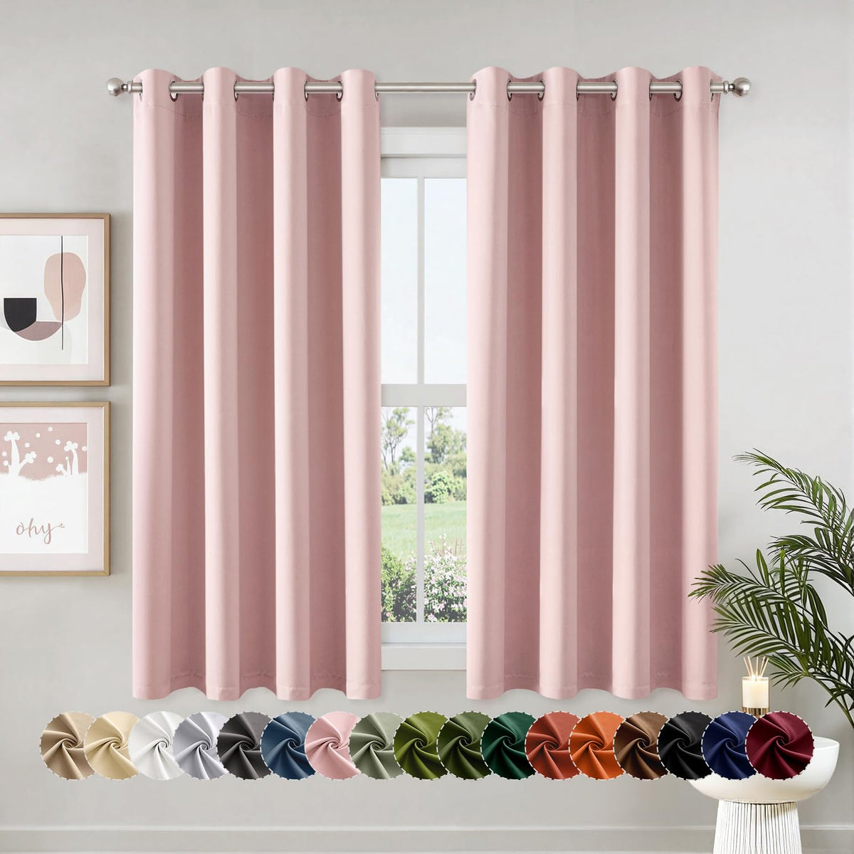 MIULEE Blackout Curtains for Bedroom 2 Panels 40 x 84 Inch Long Black