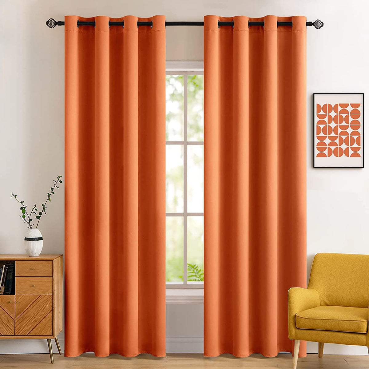 MIULEE Beige Blackout Bedroom Curtains Drapes 84 Inch Long 52"x84"