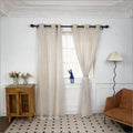 INLINAS Blackout Curtains with Sheer Overlay, Beige, 52x84 Inches