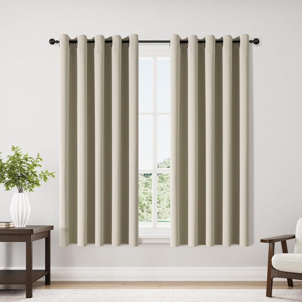 ChrisDowa Blackout Curtains for Bedroom and Living Room 63 Inches Long
