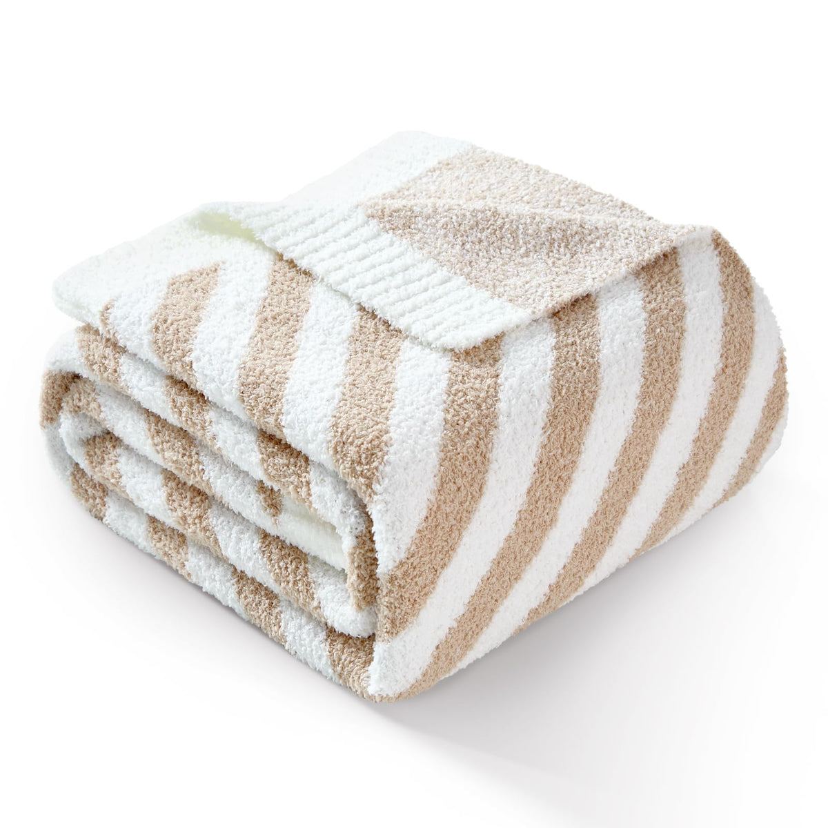 Snuggle Sac Buttery Ivory Throw Blanket for Couch, Reversible Super Soft Knitted Blankets, Warm Cozy Knit Fuzzy Plush Lightweight Throws Dupes for Sofa, Bed, Picnic, Ivory, 50 x 60 inches