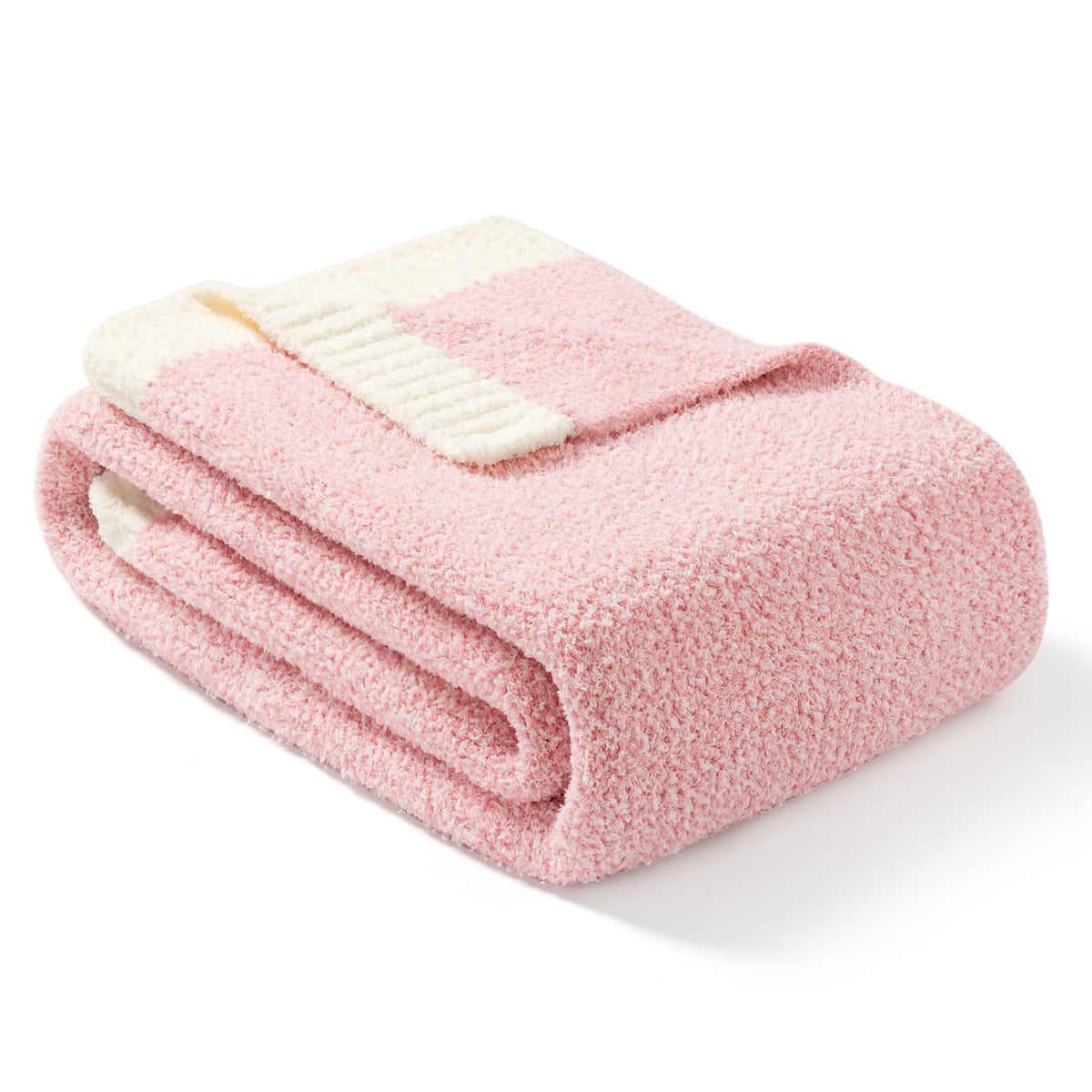 Snuggle Sac Buttery Ivory Throw Blanket for Couch, Reversible Super Soft Knitted Blankets, Warm Cozy Knit Fuzzy Plush Lightweight Throws Dupes for Sofa, Bed, Picnic, Ivory, 50 x 60 inches
