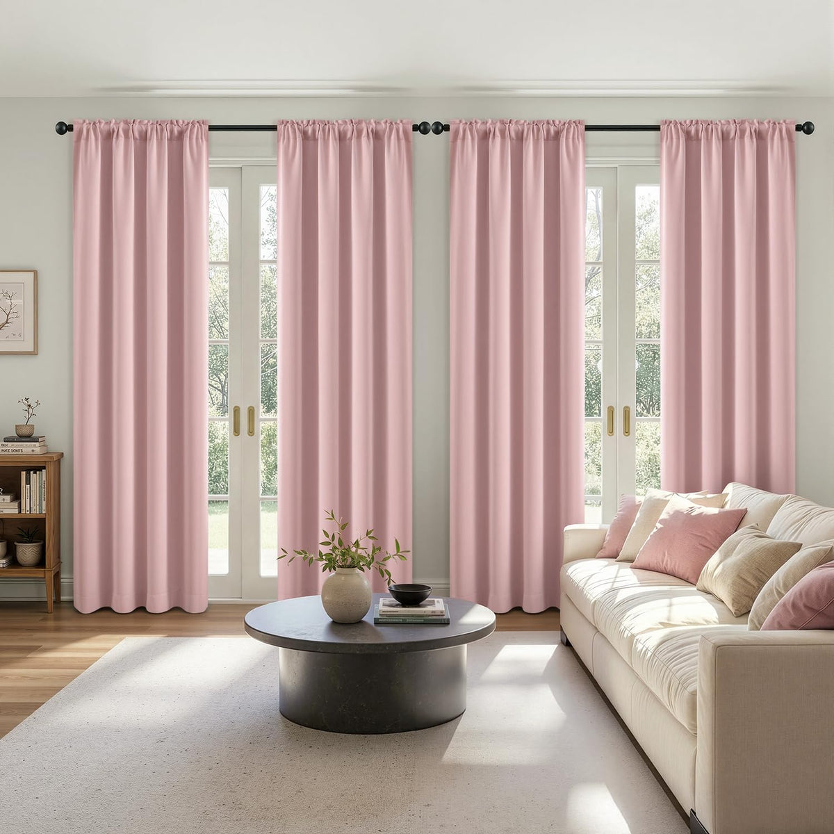MIULEE Sage Green Blackout Curtains 63 Inch Length for Bedroom 4 Panels