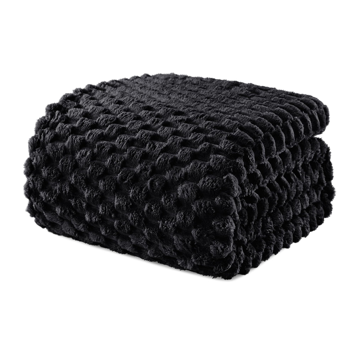 Exclusivo Mezcla Large 3D Fleece Throw Blanket for Couch, Ivory