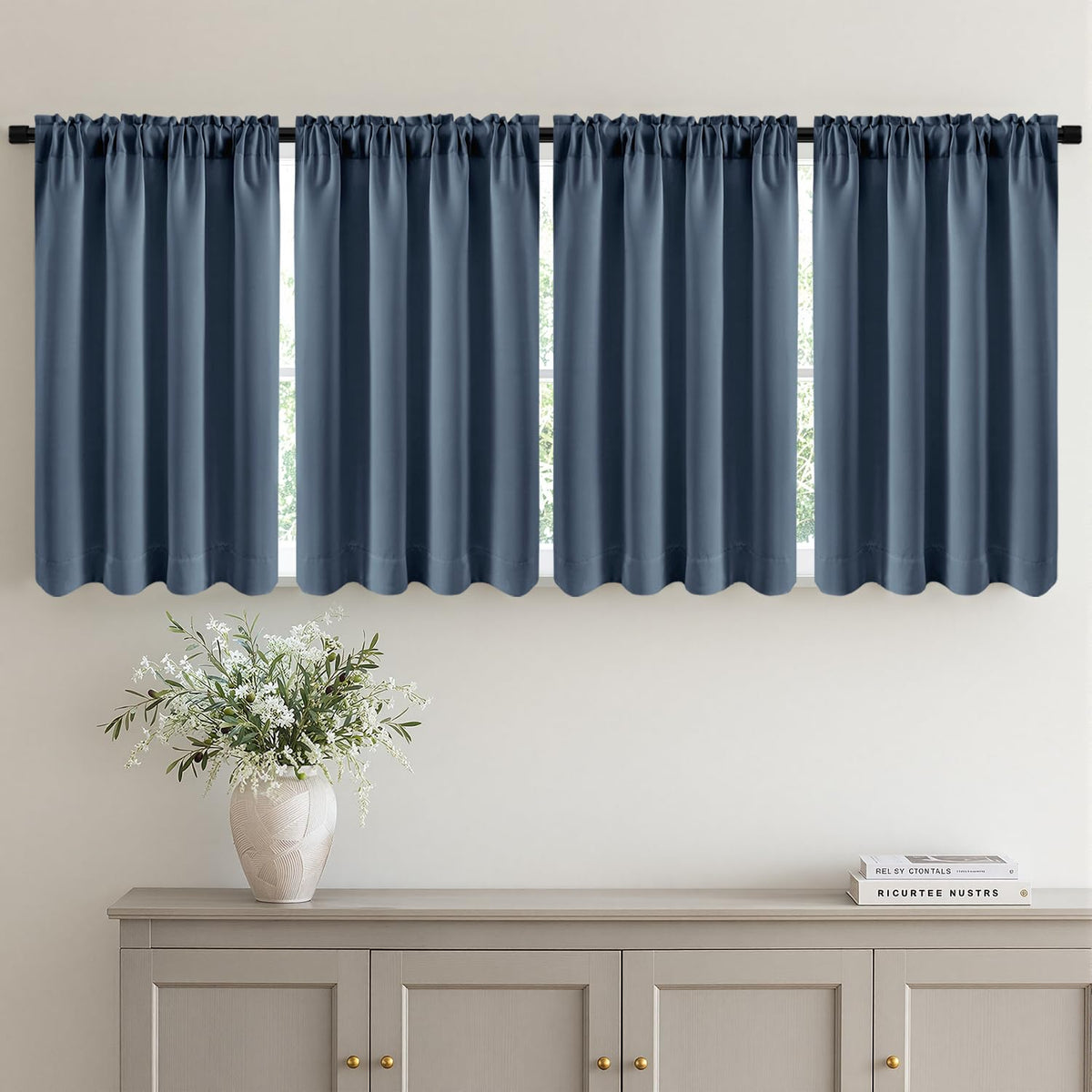 MIULEE Sage Green Blackout Curtains 63 Inch Length for Bedroom 4 Panels