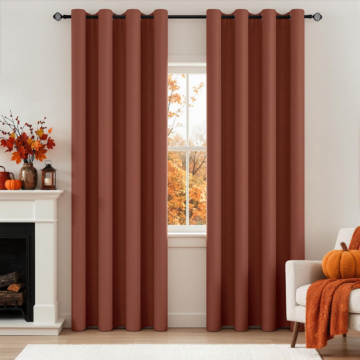 MIULEE Beige Blackout Bedroom Curtains Drapes 84 Inch Long 52"x84"