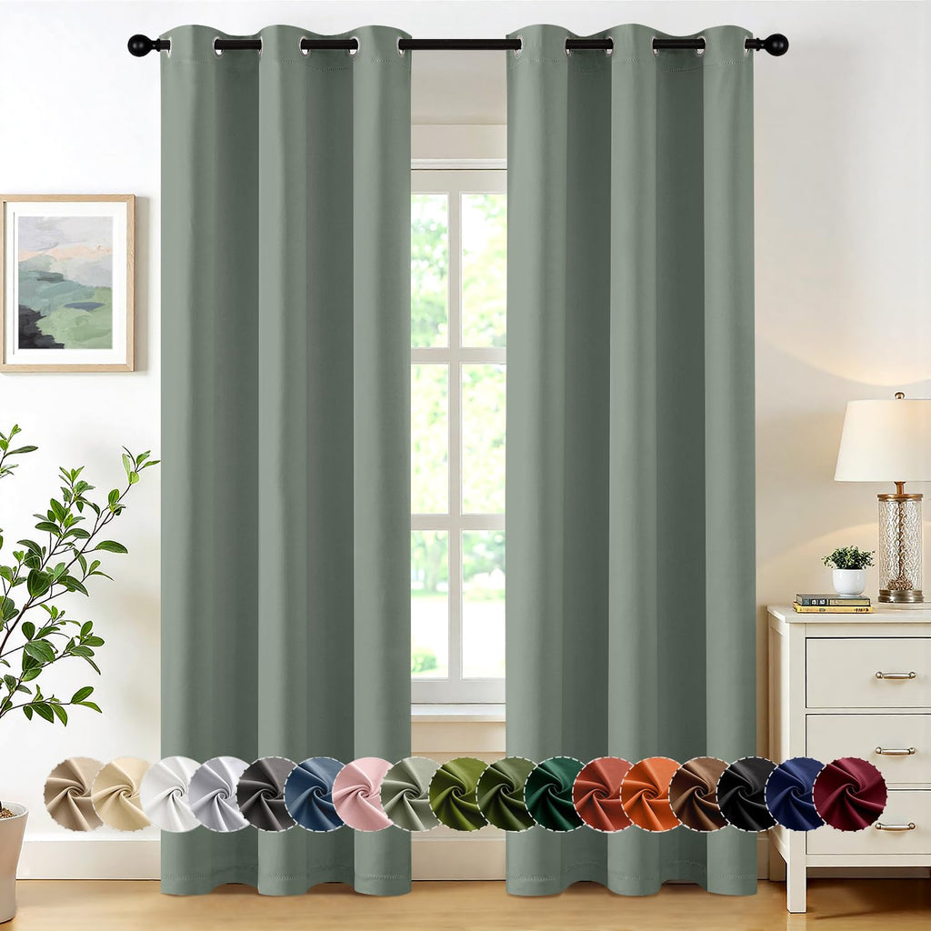 MIULEE Blackout Curtains for Bedroom 2 Panels 40 x 84 Inch Long Black