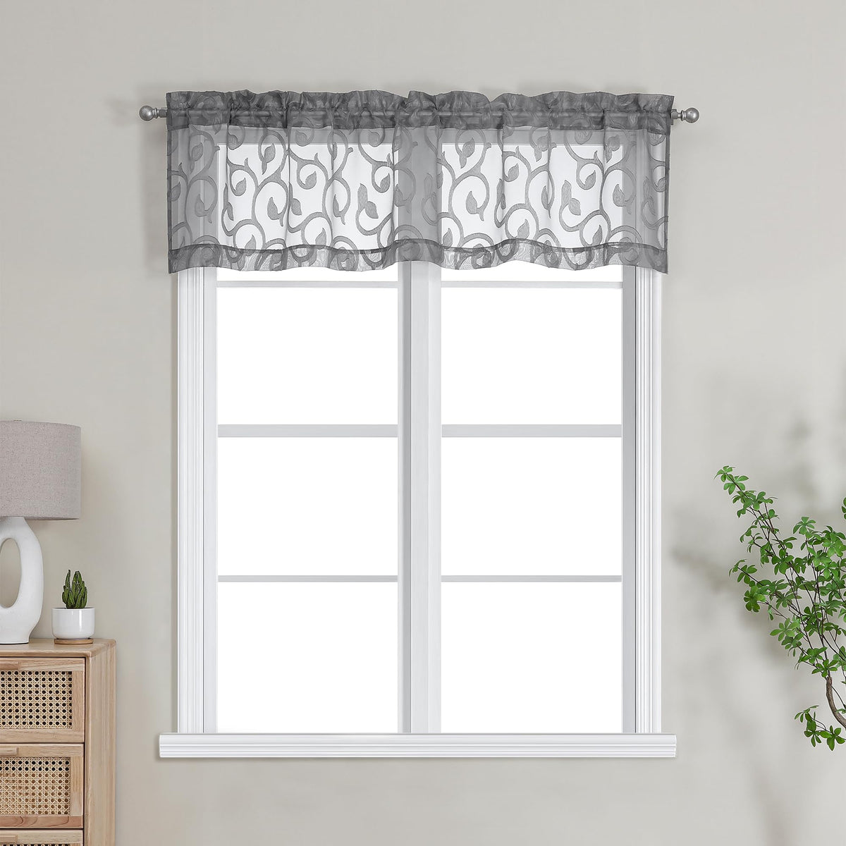 OWENIE Furman Ivory Sheer Curtains 84 inches Long for Bedroom Living Room 2 Panels Set, Jacquard Clip Light Filtering Semi Sheer Curtain Rod Pocket Window Drapes, 2 Pcs Each 40 W 84 L