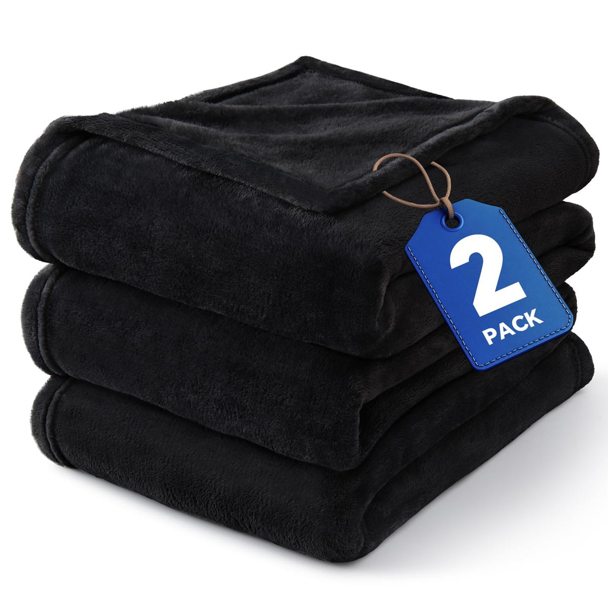 BEDELITE Fleece Blanket Soft Plush Throw for Couch Black 50"x60"