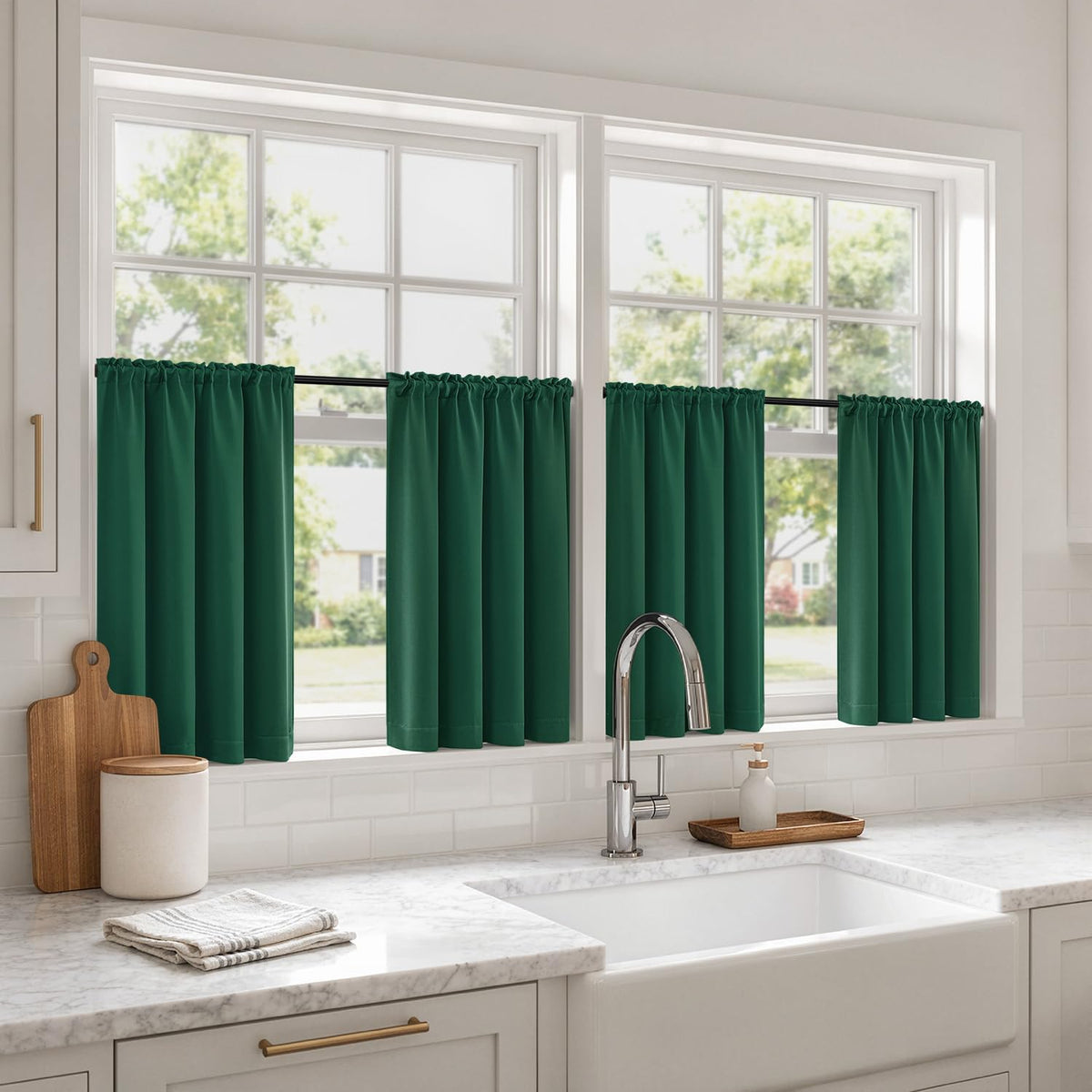 MIULEE Sage Green Blackout Curtains 63 Inch Length for Bedroom 4 Panels