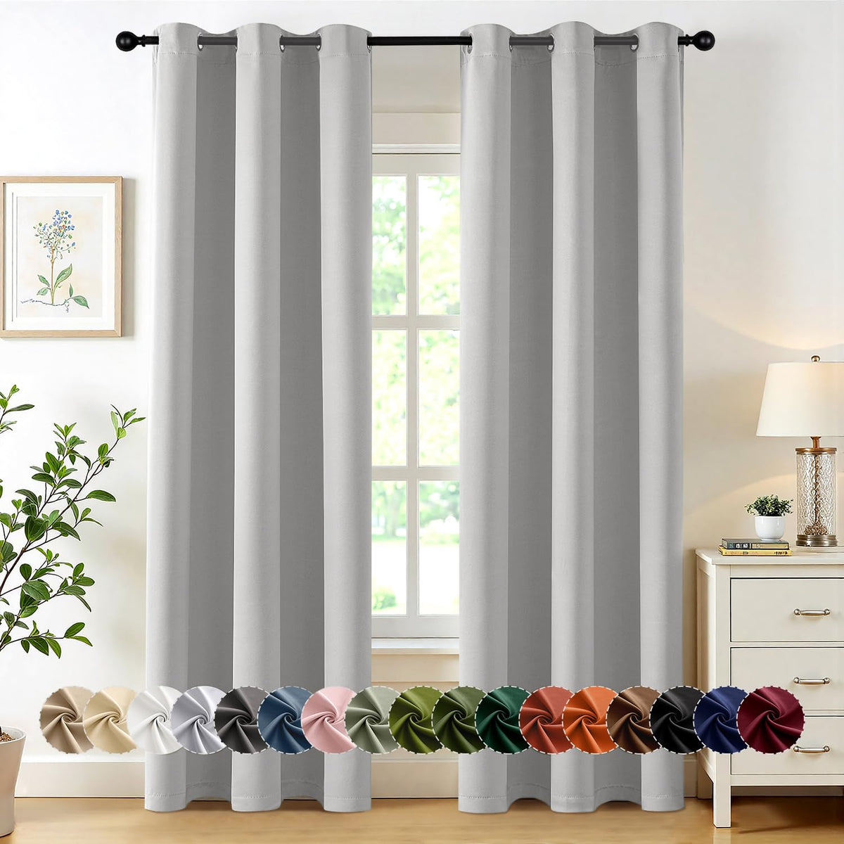 MIULEE Blackout Curtains for Bedroom 2 Panels 40 x 84 Inch Long Black