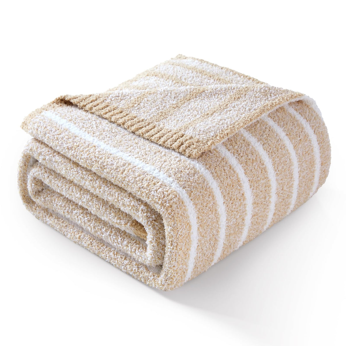Snuggle Sac Buttery Ivory Throw Blanket for Couch, Reversible Super Soft Knitted Blankets, Warm Cozy Knit Fuzzy Plush Lightweight Throws Dupes for Sofa, Bed, Picnic, Ivory, 50 x 60 inches