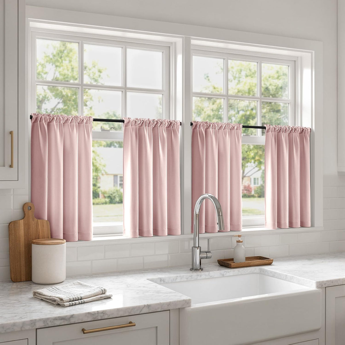 MIULEE Sage Green Blackout Curtains 63 Inch Length for Bedroom 4 Panels
