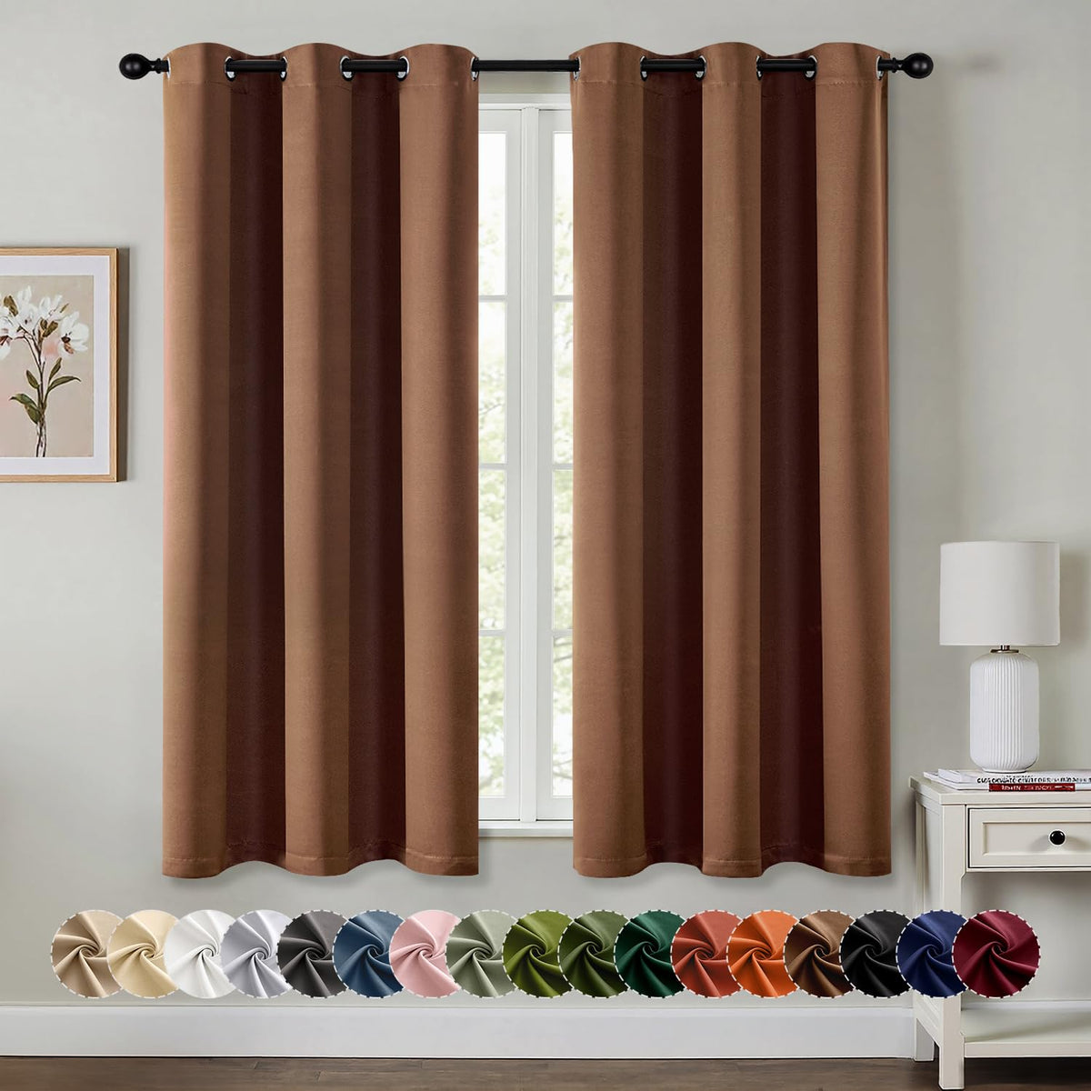 MIULEE Blackout Curtains for Bedroom 2 Panels 40 x 84 Inch Long Black