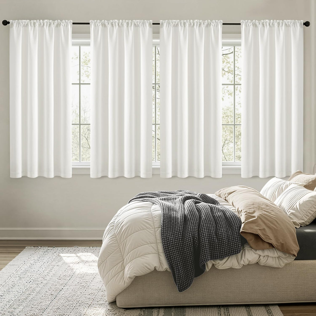 MIULEE Sage Green Blackout Curtains 63 Inch Length for Bedroom 4 Panels