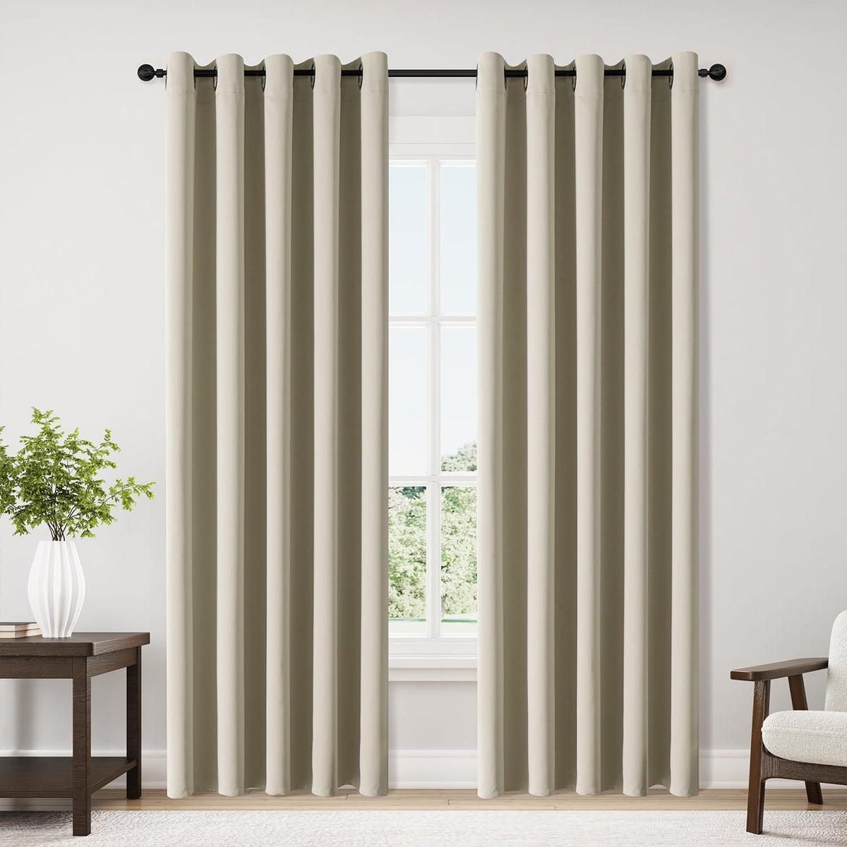 ChrisDowa Blackout Curtains for Bedroom and Living Room 63 Inches Long