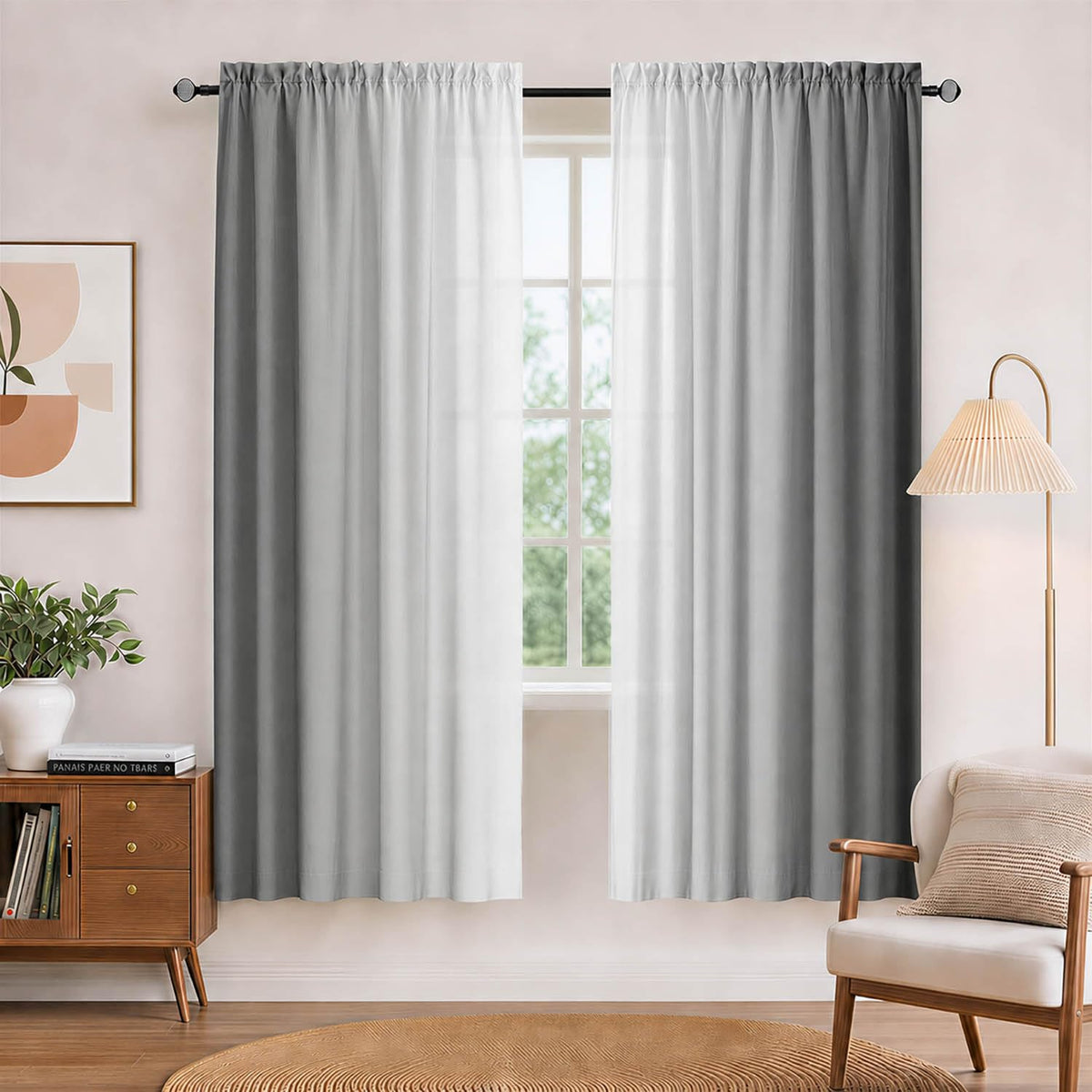 Burnt Orange Curtains 84 Inch Length for Living Room,2 Panels
