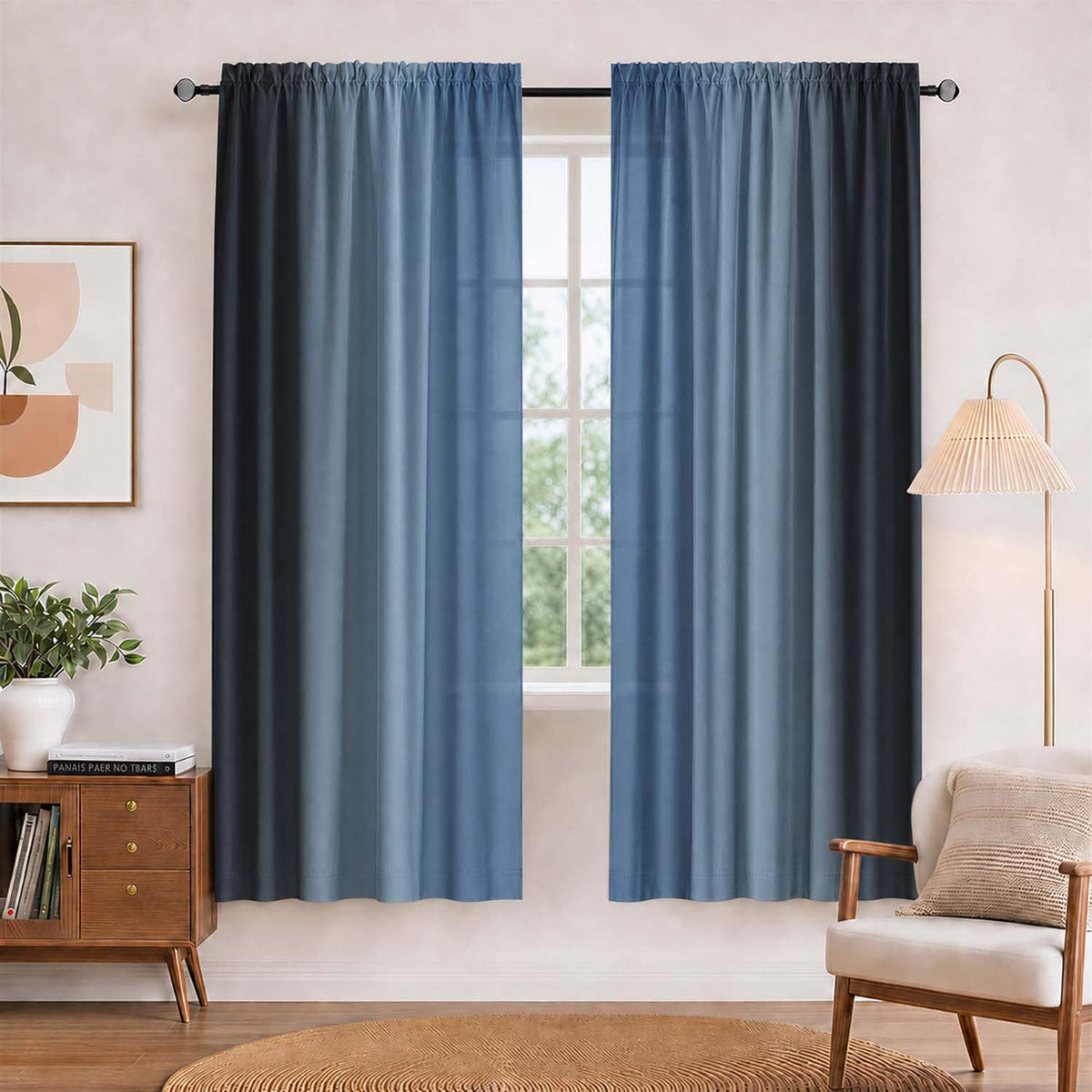 Burnt Orange Curtains 84 Inch Length for Living Room,2 Panels