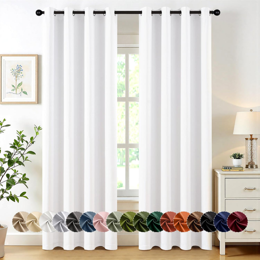 MIULEE Blackout Curtains for Bedroom 2 Panels 40 x 84 Inch Long Black