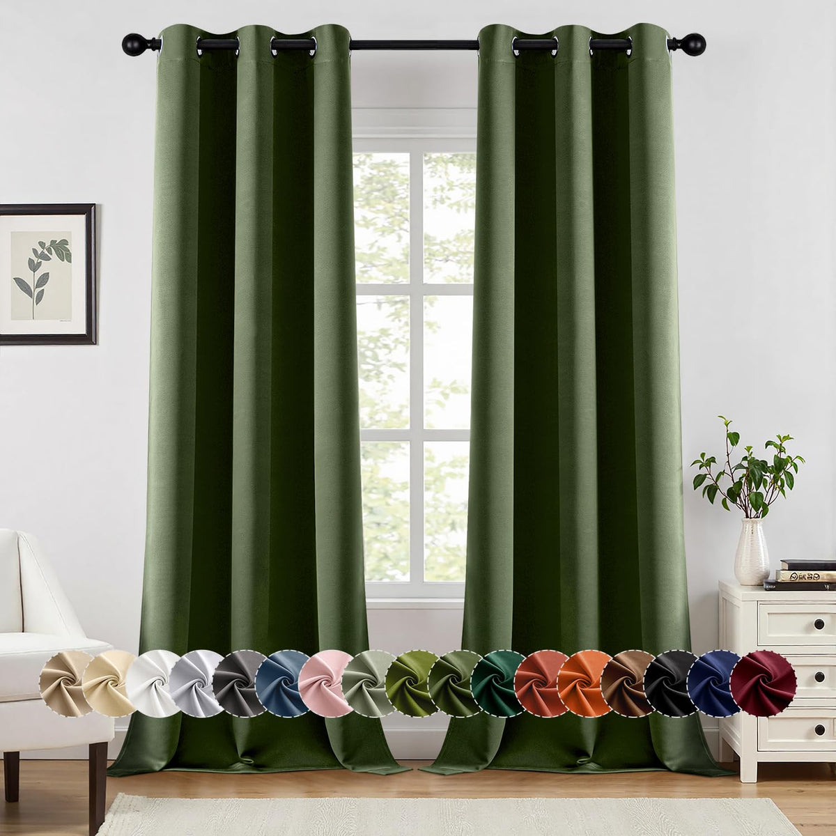 MIULEE Blackout Curtains for Bedroom 2 Panels 40 x 84 Inch Long Black