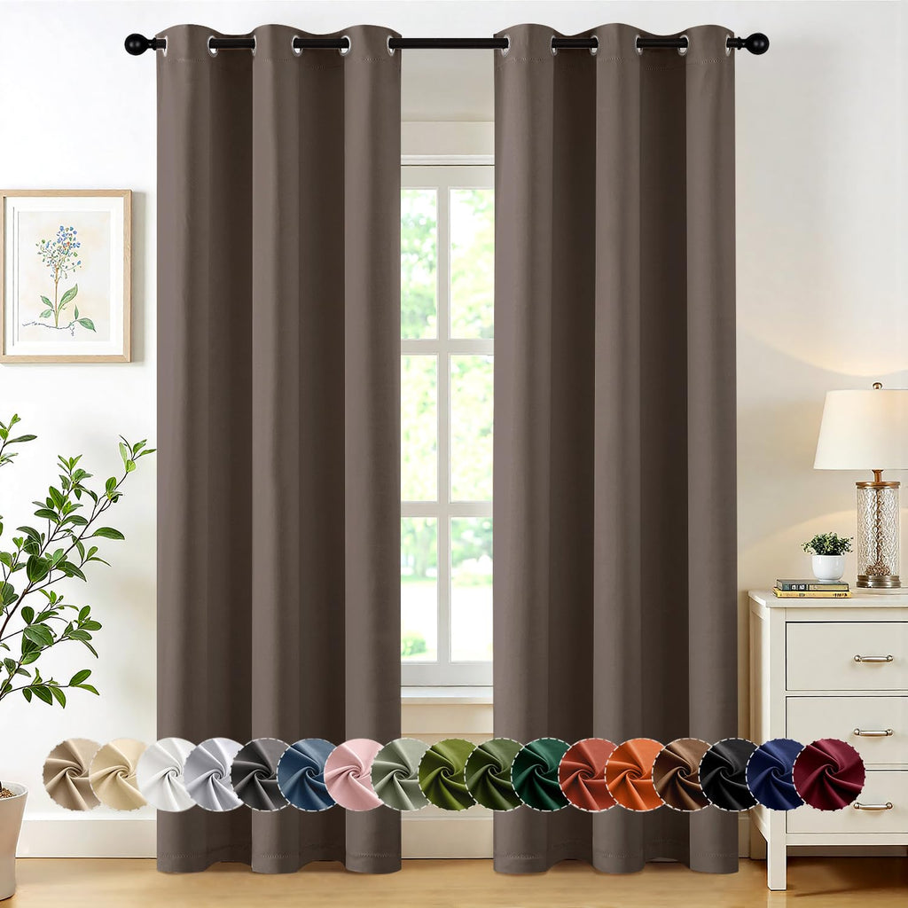 MIULEE Blackout Curtains for Bedroom 2 Panels 40 x 84 Inch Long Black
