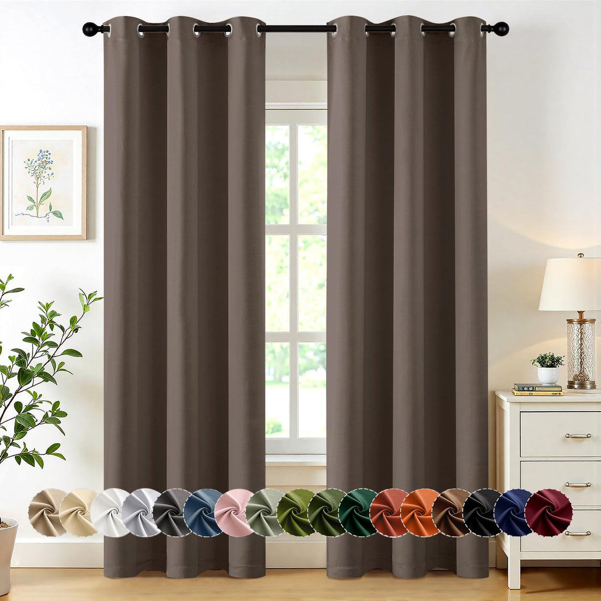 MIULEE Blackout Curtains for Bedroom 2 Panels 40 x 84 Inch Long Black