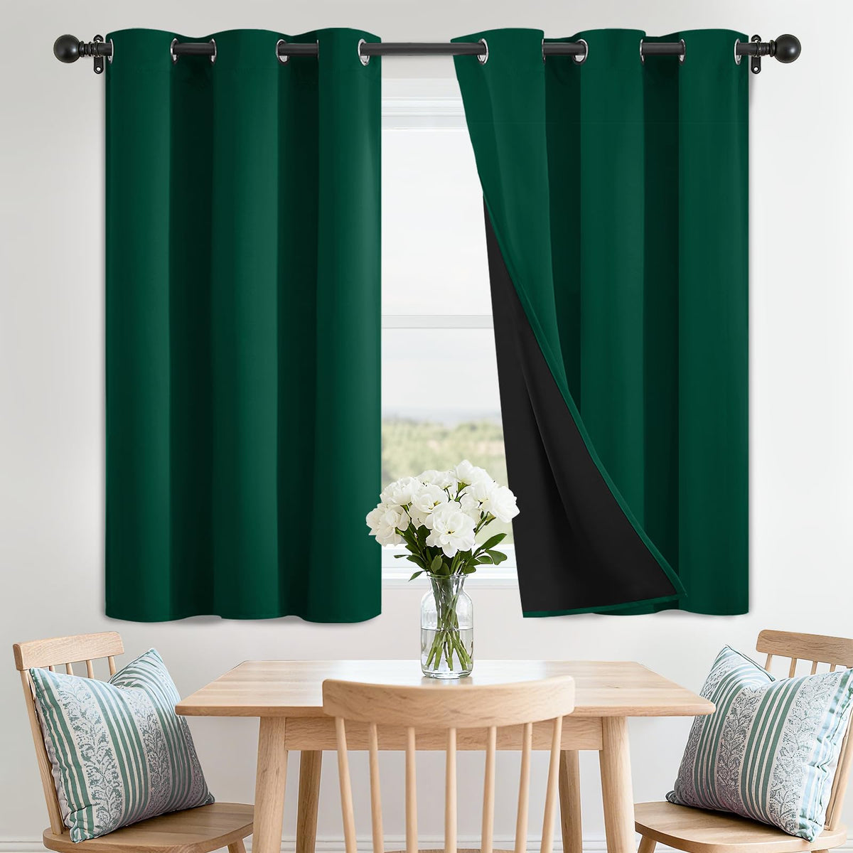 SimpleHome Cream 100% Blackout Curtains Room Darkening Living Room 84 Inch