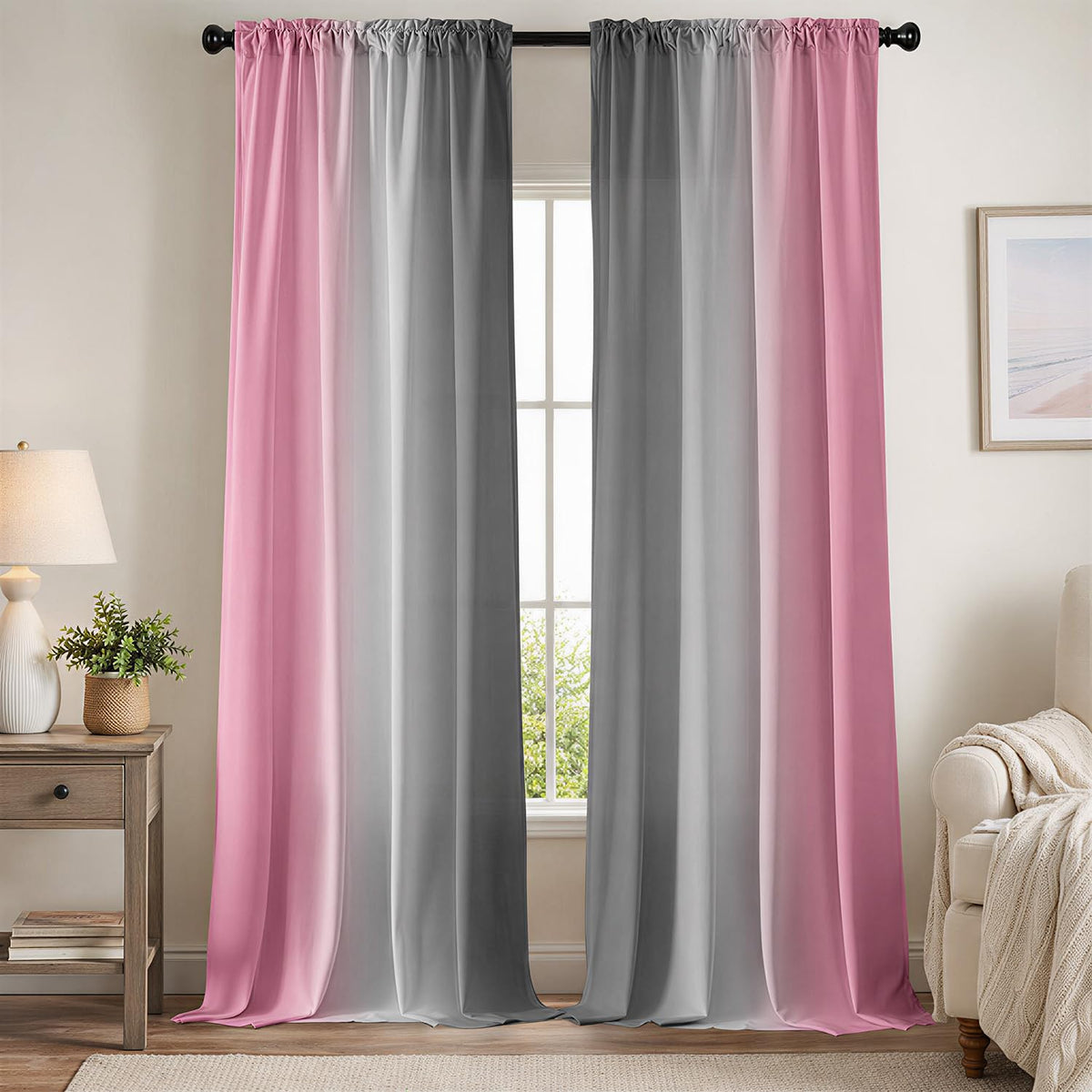 Burnt Orange Curtains 84 Inch Length for Living Room,2 Panels