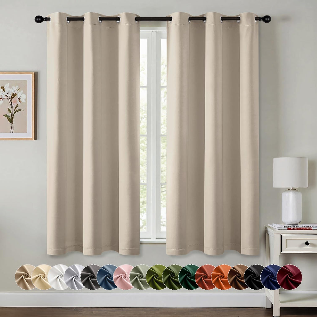 MIULEE Blackout Curtains for Bedroom 2 Panels 40 x 84 Inch Long Black