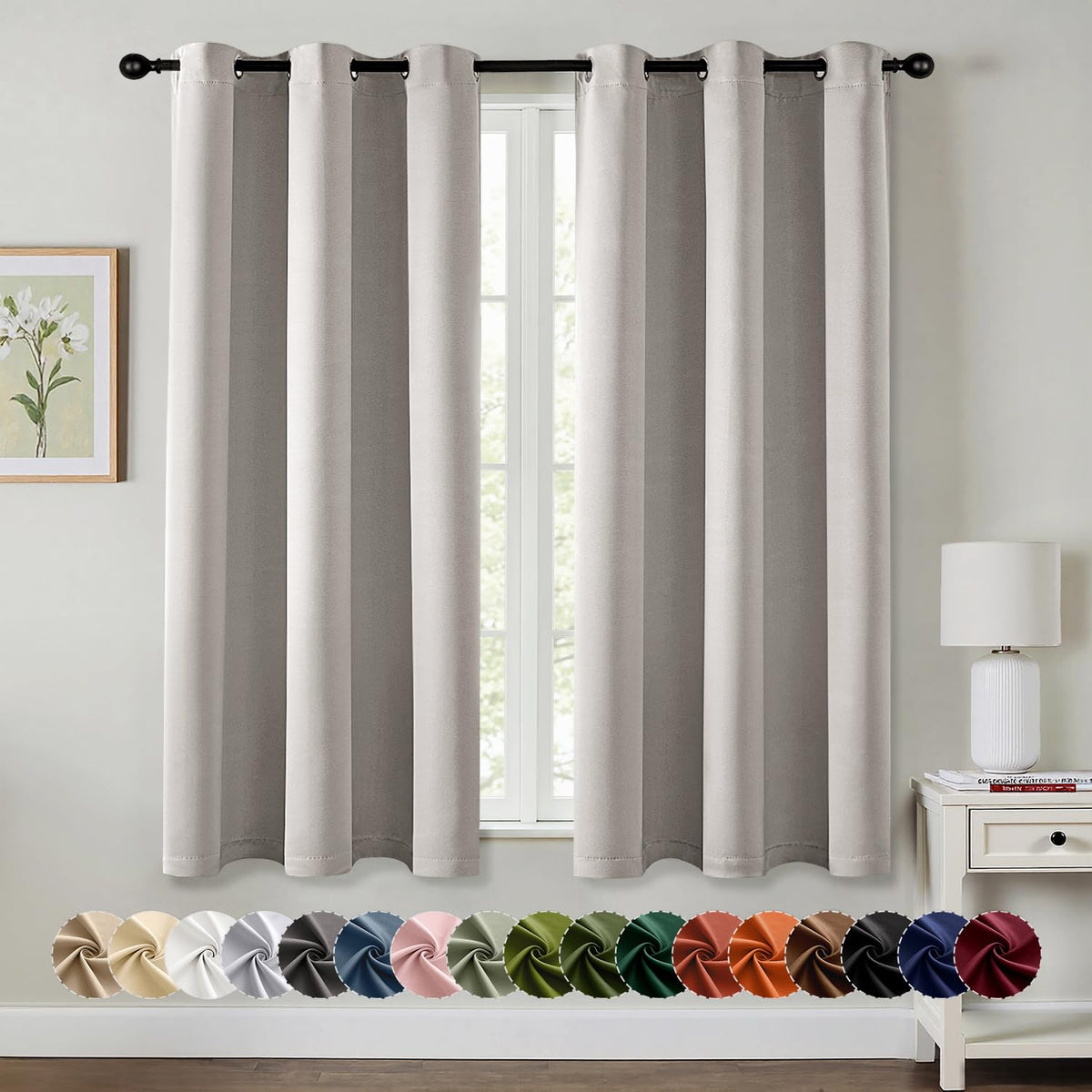 MIULEE Blackout Curtains for Bedroom 2 Panels 40 x 84 Inch Long Black
