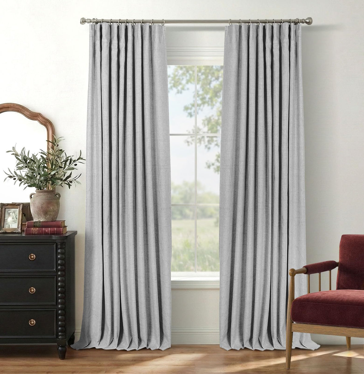 INOVADAY 100% Blackout Curtains for Bedroom Black Out Curtains 84 Inch Long