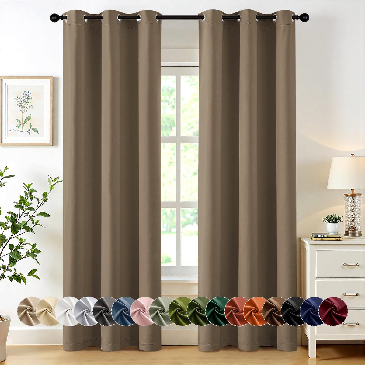 MIULEE Blackout Curtains for Bedroom 2 Panels 40 x 84 Inch Long Black