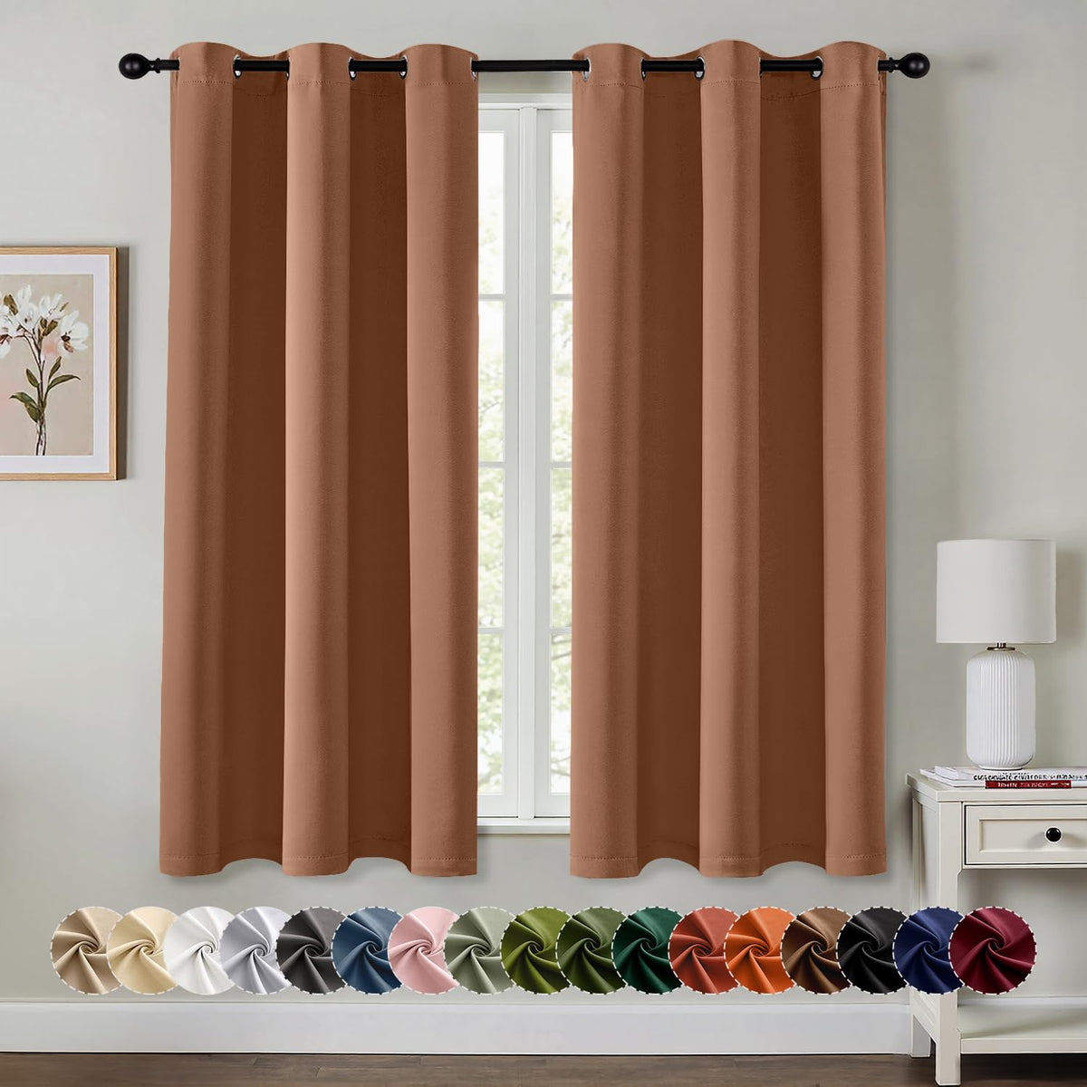 MIULEE Blackout Curtains for Bedroom 2 Panels 40 x 84 Inch Long Black