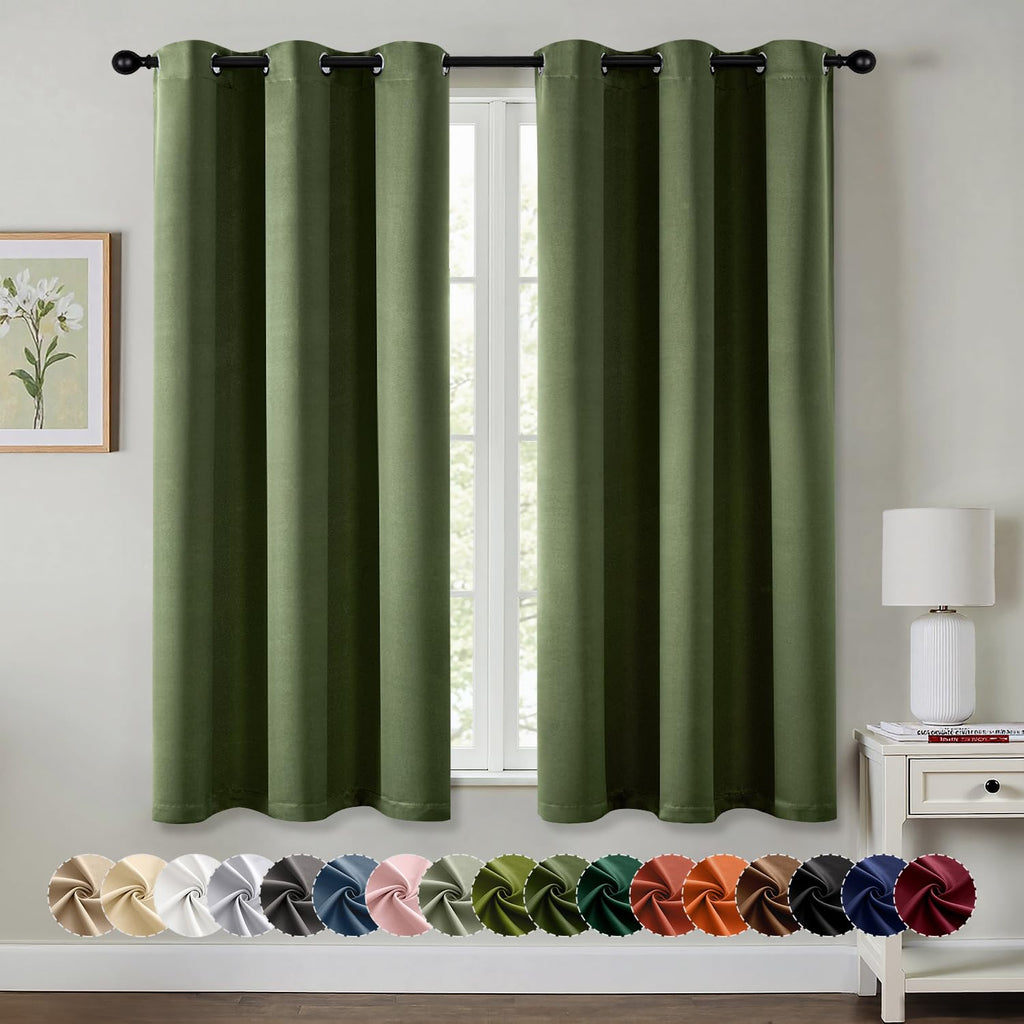 MIULEE Blackout Curtains for Bedroom 2 Panels 40 x 84 Inch Long Black