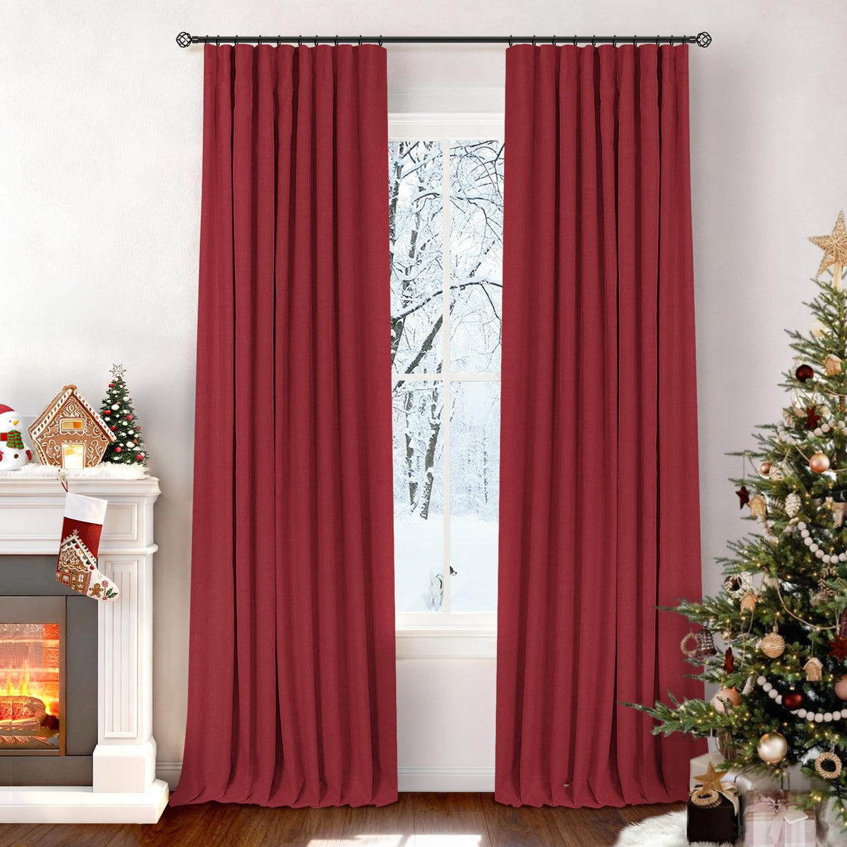 INOVADAY 100% Blackout Curtains for Bedroom Black Out Curtains 84 Inch Long