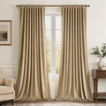 MIULEE Sage Green Velvet Pinch Pleat Blackout Curtains W52 X L108 Inches