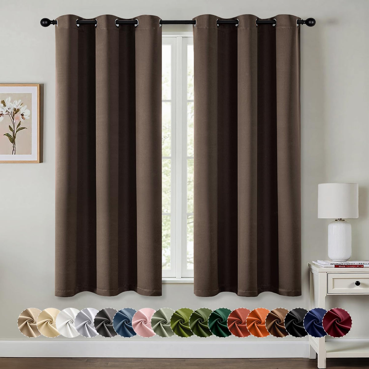 MIULEE Blackout Curtains for Bedroom 2 Panels 40 x 84 Inch Long Black