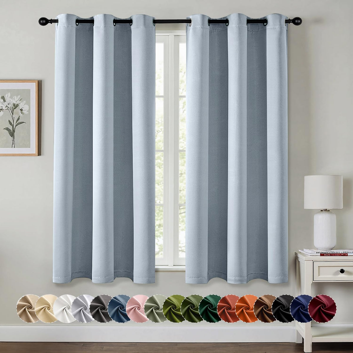MIULEE Blackout Curtains for Bedroom 2 Panels 40 x 84 Inch Long Black