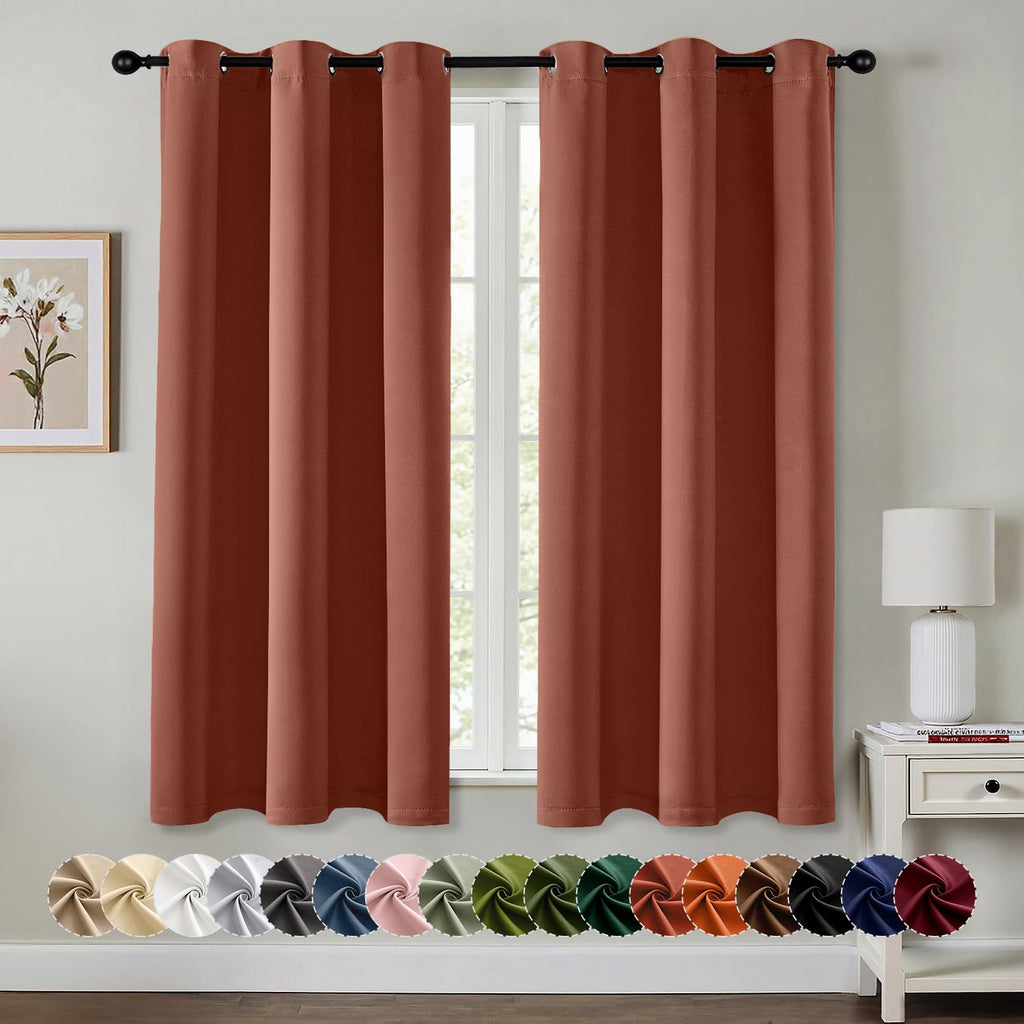 MIULEE Blackout Curtains for Bedroom 2 Panels 40 x 84 Inch Long Black