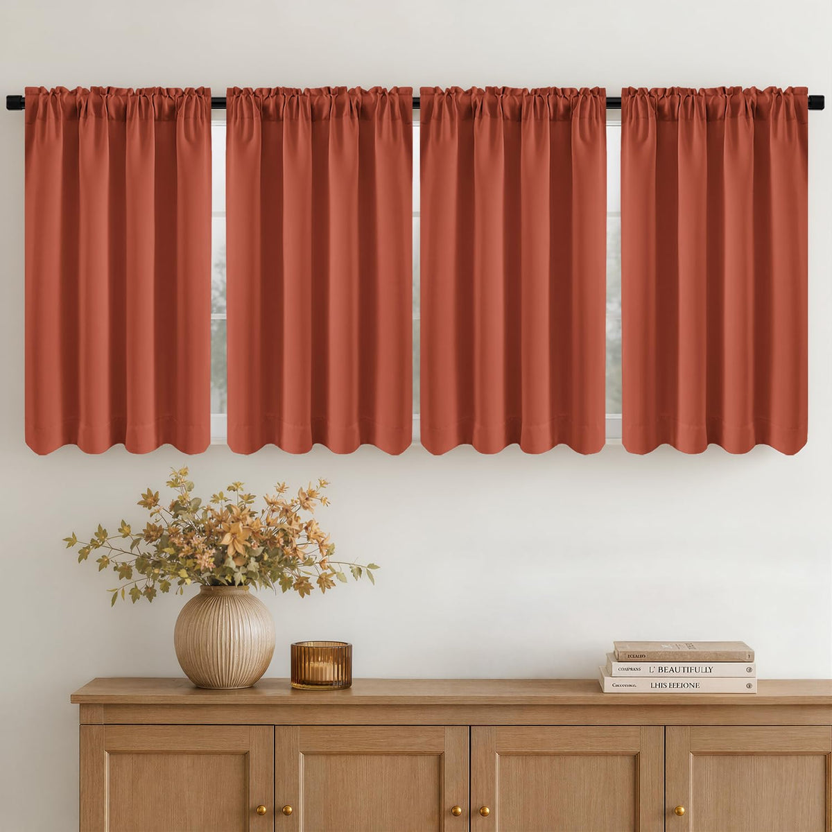 MIULEE Sage Green Blackout Curtains 63 Inch Length for Bedroom 4 Panels