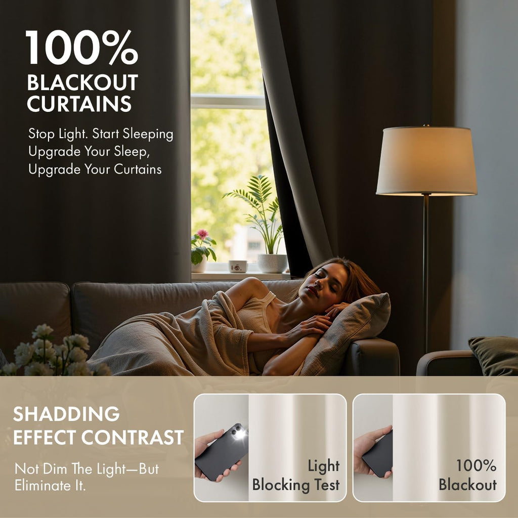 MIULEE Cream 100% Blackout Curtains for Bedroom 40x63 Inch Long