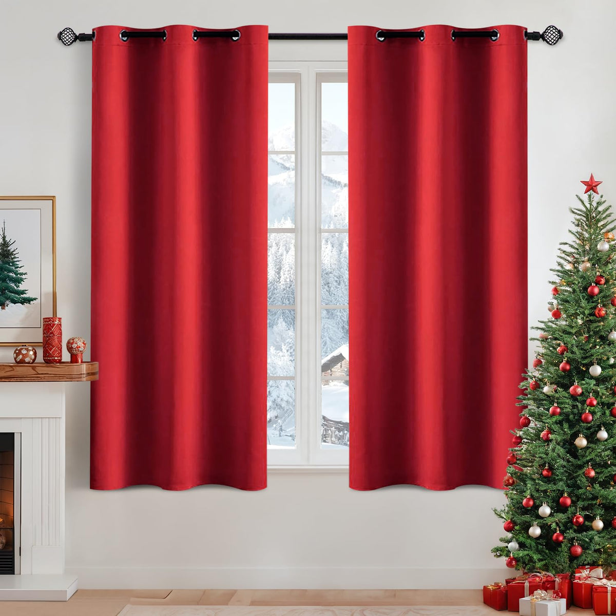 MIULEE Beige Blackout Bedroom Curtains Drapes 84 Inch Long 52"x84"