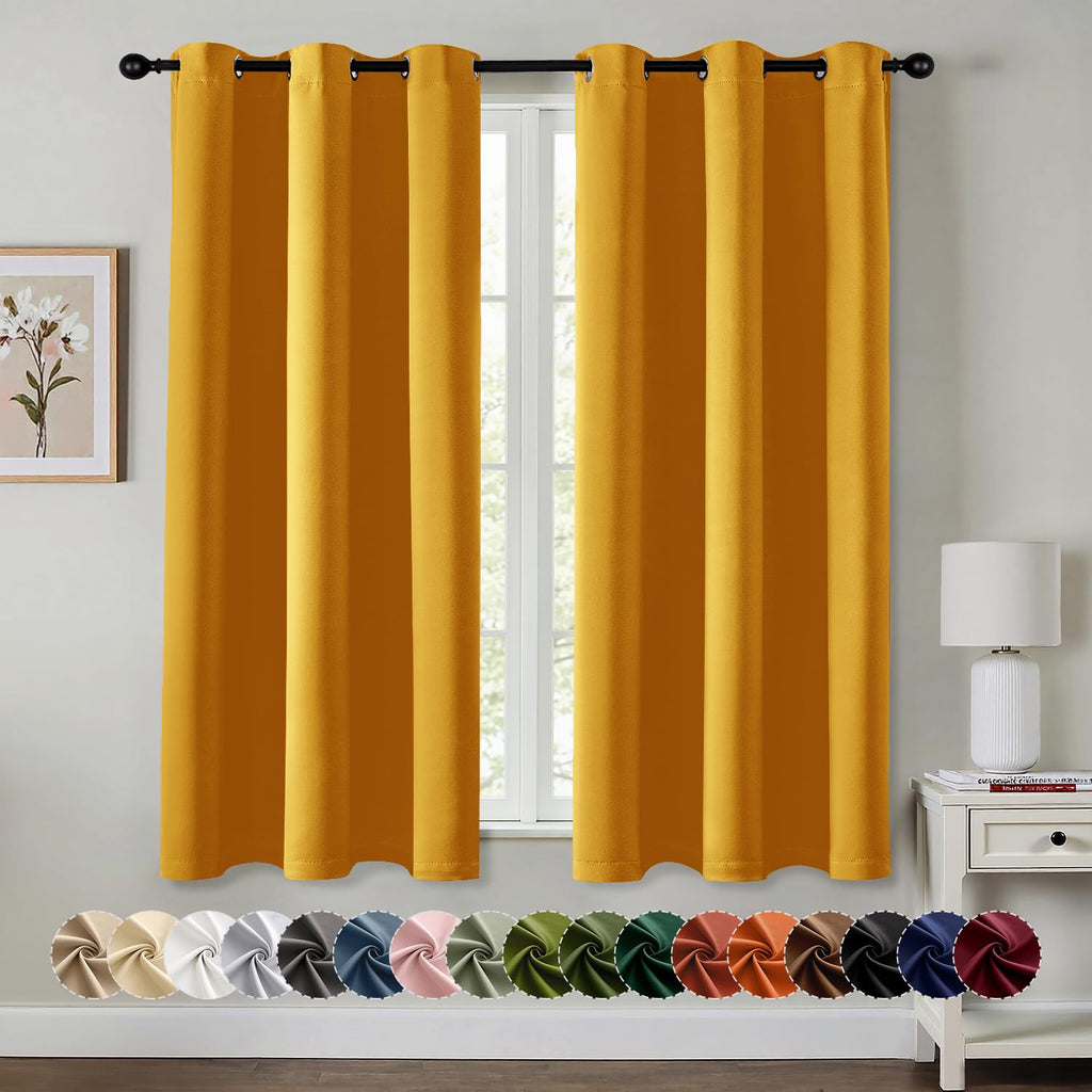 MIULEE Blackout Curtains for Bedroom 2 Panels 40 x 84 Inch Long Black