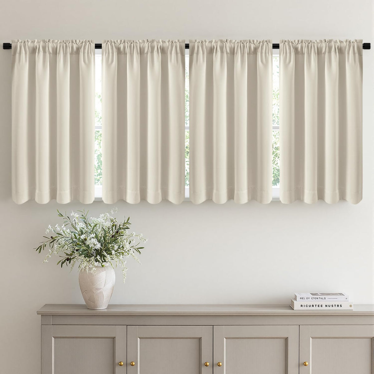 MIULEE Sage Green Blackout Curtains 63 Inch Length for Bedroom 4 Panels