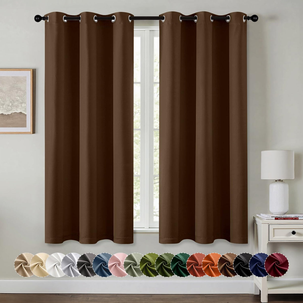 MIULEE Blackout Curtains for Bedroom 2 Panels 40 x 84 Inch Long Black